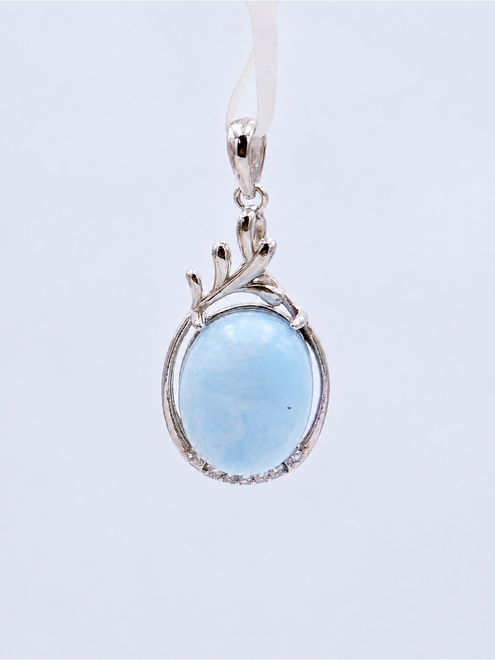 Genuine Larimar Sterling Silver 925 Pendant - Ocean Blue - NWT - Picture 2 of 7